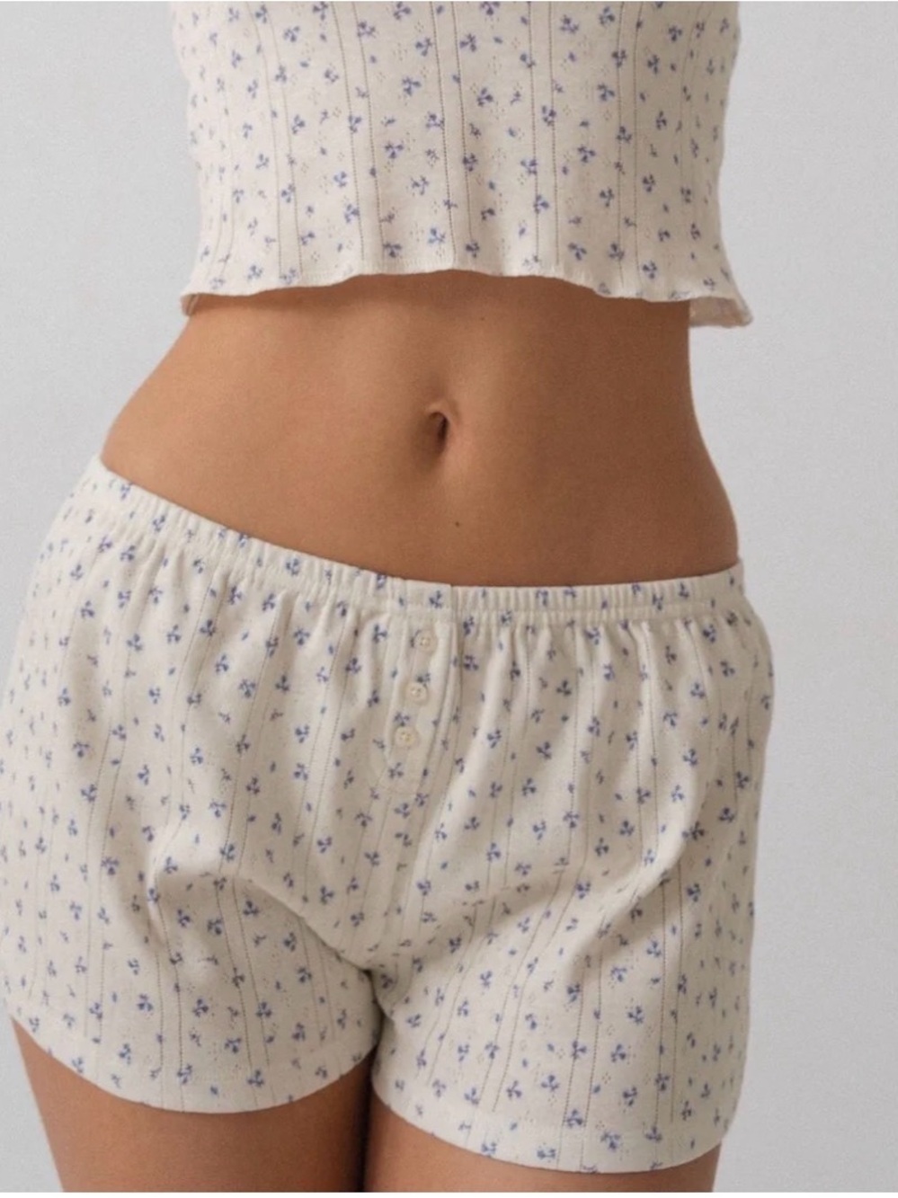 Women's Cream Floral Knit Sleep Short Cou Cou Intimates